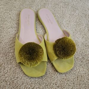Kate Spade Yellow Pom-Pom Sandals
